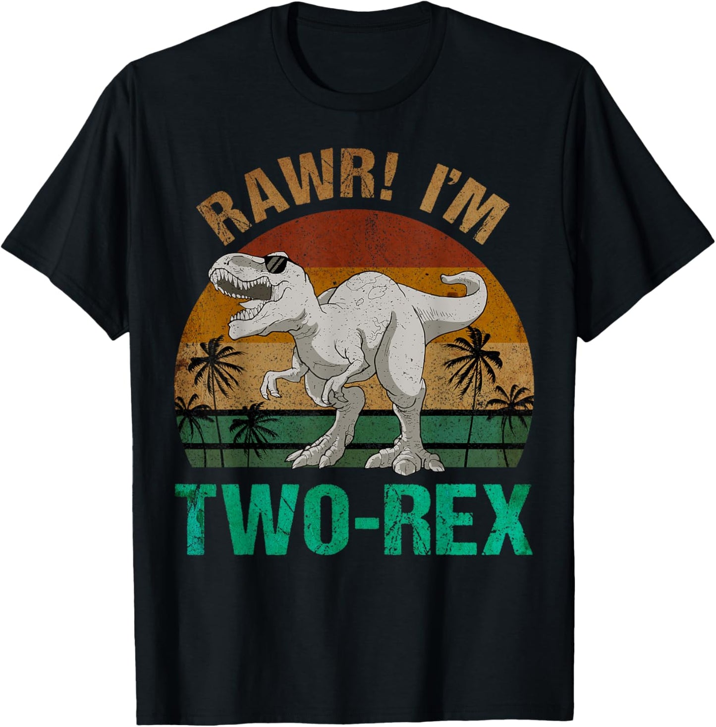 Rawr I’m Two Rex 2nd Birthday T-rex Dinosaur 2 Years Old T-Shirt