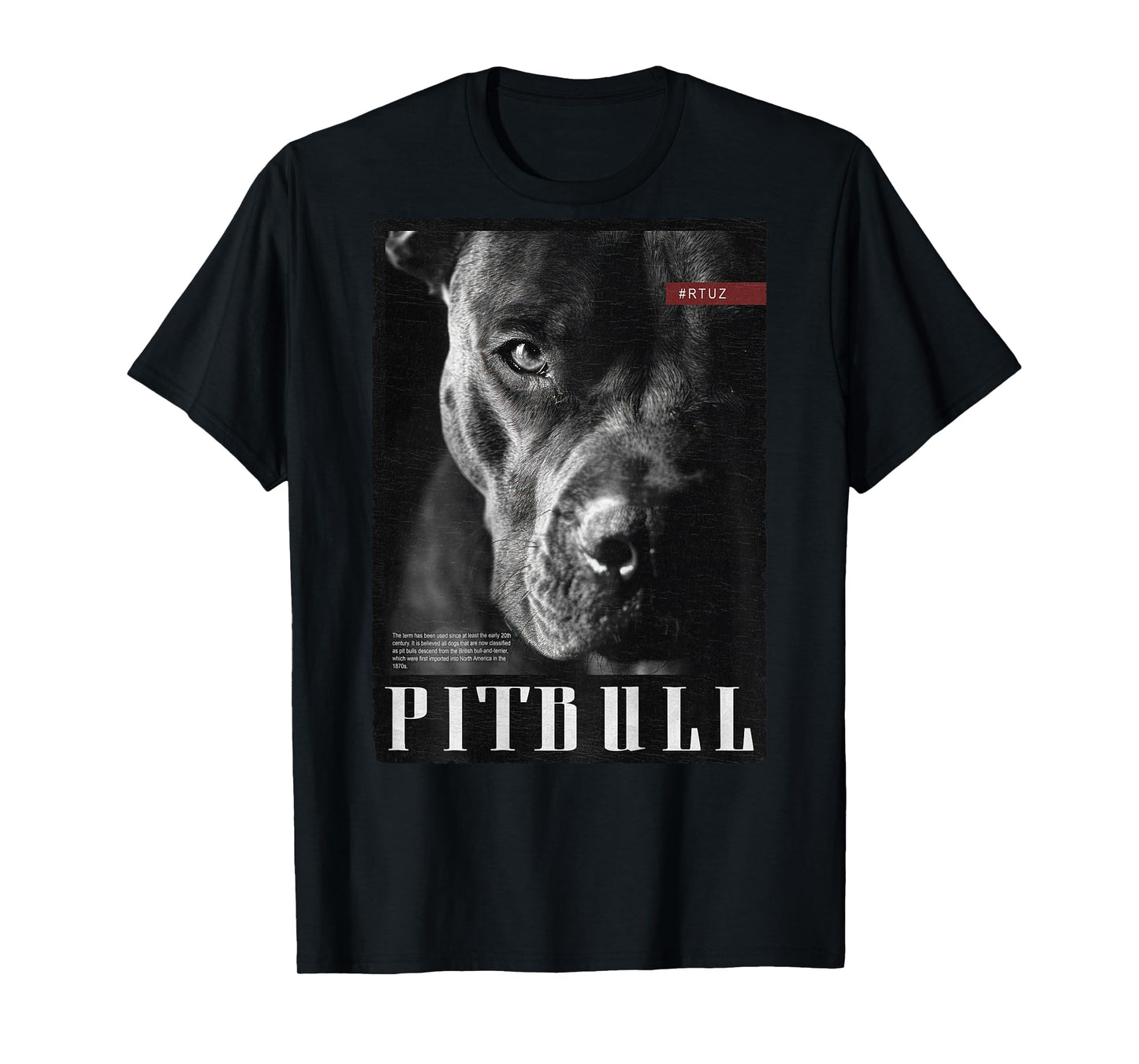 Wild Dog Pit Bull Terrier Portrait Bulldog backprint Pitbull T-Shirt