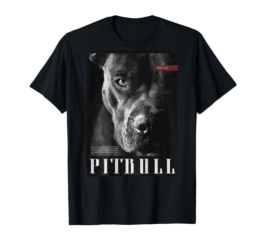 Wild Dog Pit Bull Terrier Portrait Bulldog backprint Pitbull T-Shirt