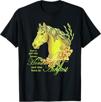 Just A Girl Who Loves Horses Born In August Peridot Horse T-Shirt