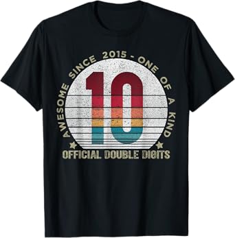 Official Double Digits 10 Year Old Gifts 10th Birthday 2015 T-Shirt