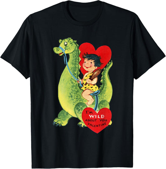 I'm wind about you valentine Vintage Cute Dinosaur Valentine T-Shirt