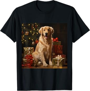 Christmas Golden Retriever - Golden Retriever Christmas T-Shirt