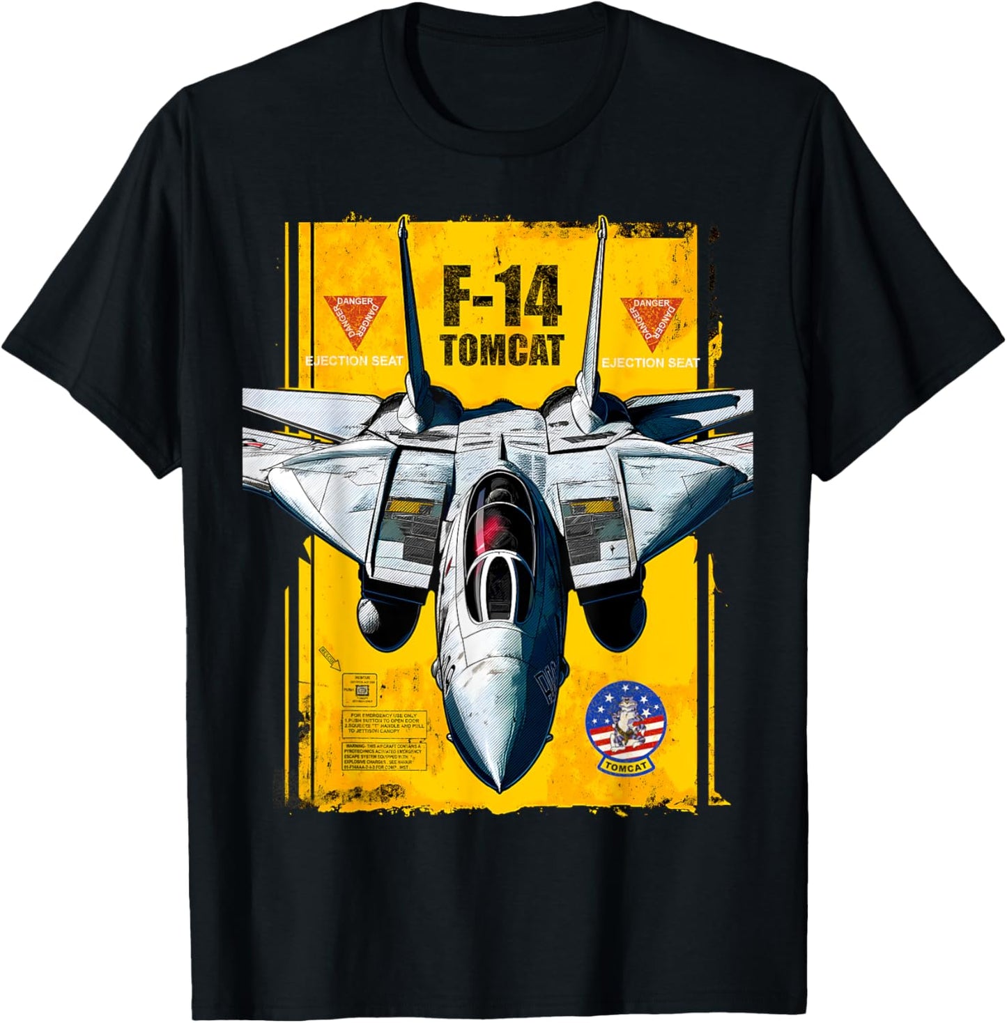 F-14 Tomcat Naval Fighter Jet Diagram Graphic T-Shirt