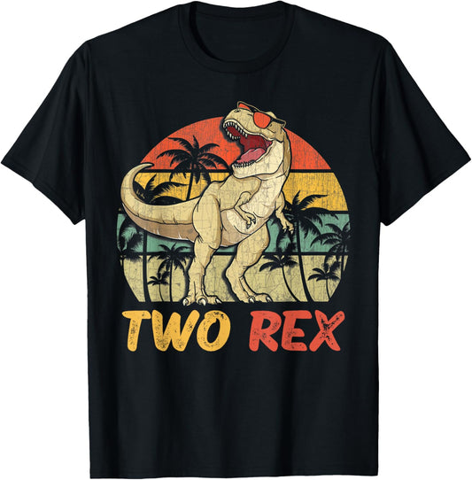 Two Rex 2nd Birthday Shirt second Dinosaur 2 Year Old T rex T-Shirt
