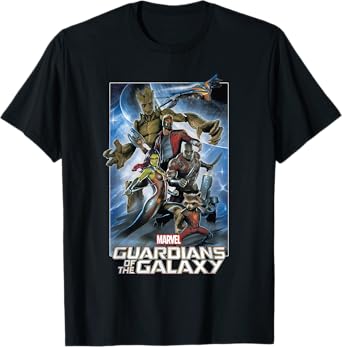 Marvel Guardians of the Galaxy Group Poster Graphic T-Shirt T-Shirt