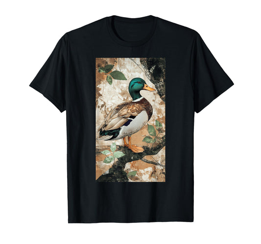 Camouflage Muted Browns Duck art Wildlife Bird T-Shirt