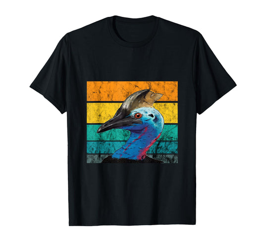 Cassowary Vintage Retro Cassowaries Casque Big Dino Bird T-Shirt