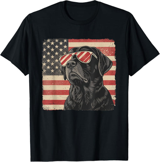 Labrador Retriever Dog Patriotic Shirt 4th of July Men Women T-shirt