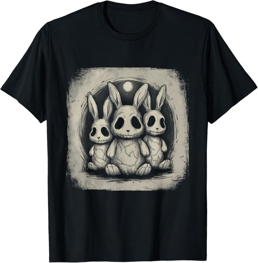 Creepy Bunny Rabbits Easter Horror Goth Grunge Alt Aesthetic T-Shirt