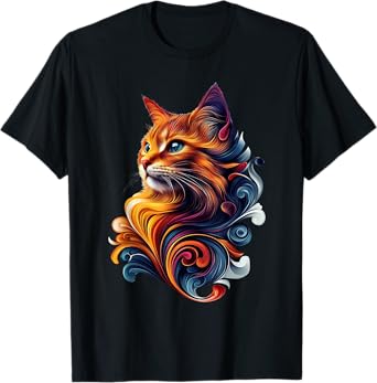 Cats Wildlife Catlover Nature Colorful Cat T-Shirt