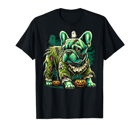 Zombie French Bulldog Halloween Dog Undead Puppy Costume T-Shirt for Men Women
