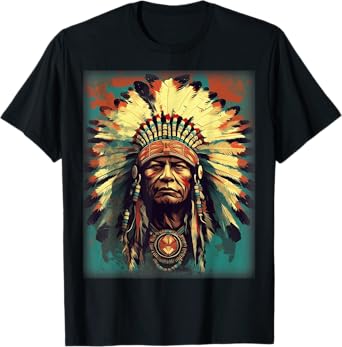Native American Indian Headdress Traditional Art Men Women T-Shirt