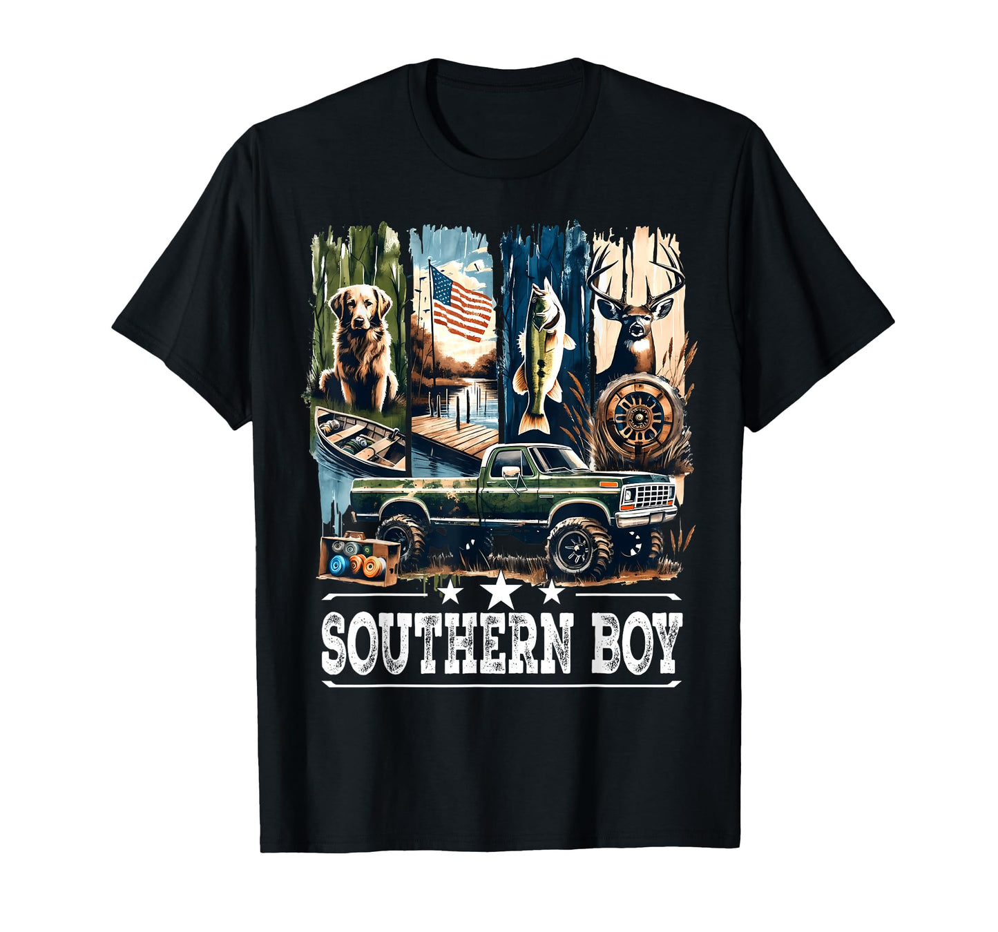 Duck Hunting Lab Dog Mallard Retriever Local Southern Boy T-Shirt