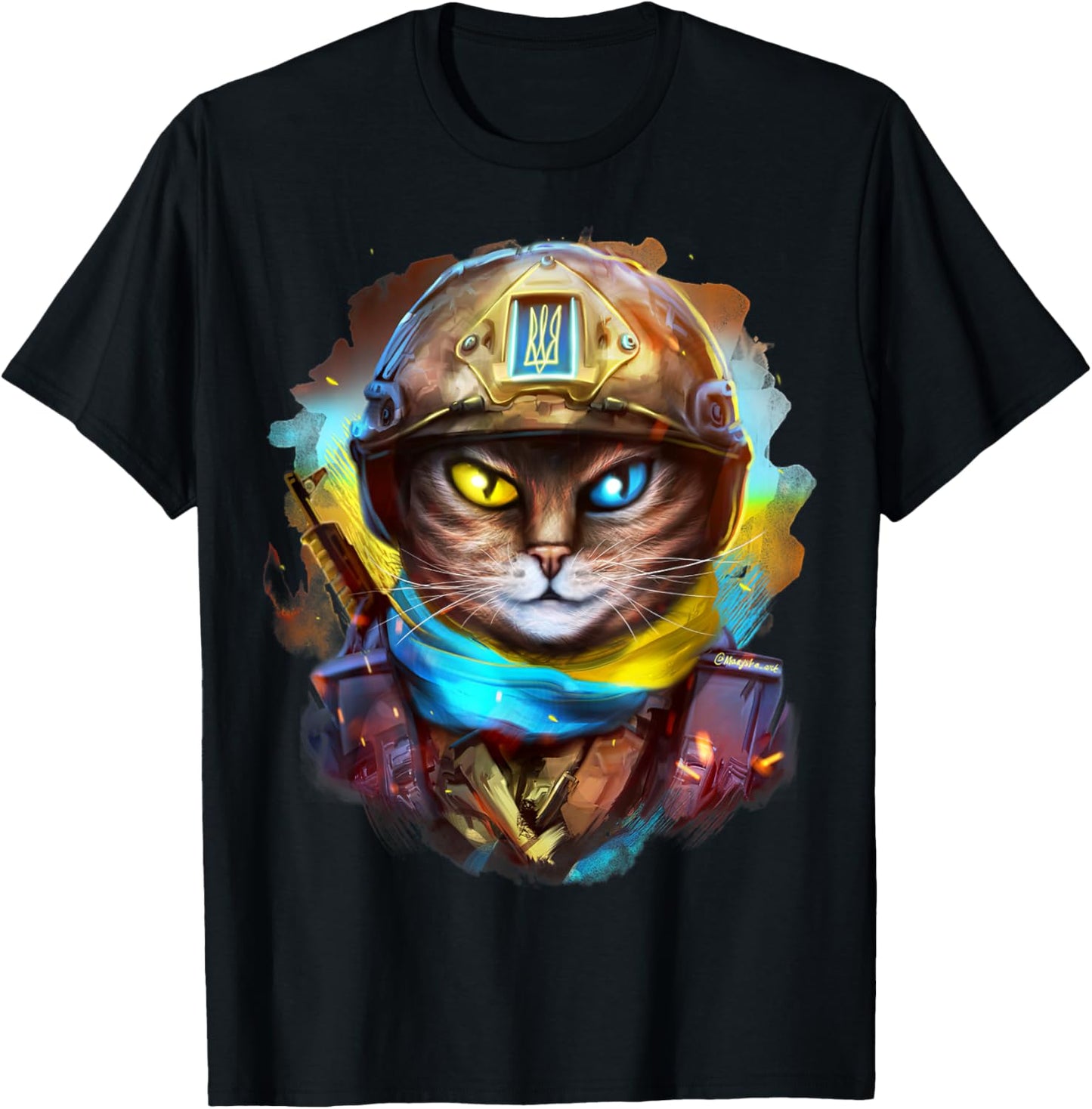 Peace in Ukraine Cat Soldier Stand with Ukraine Zelensky UK T-Shirt