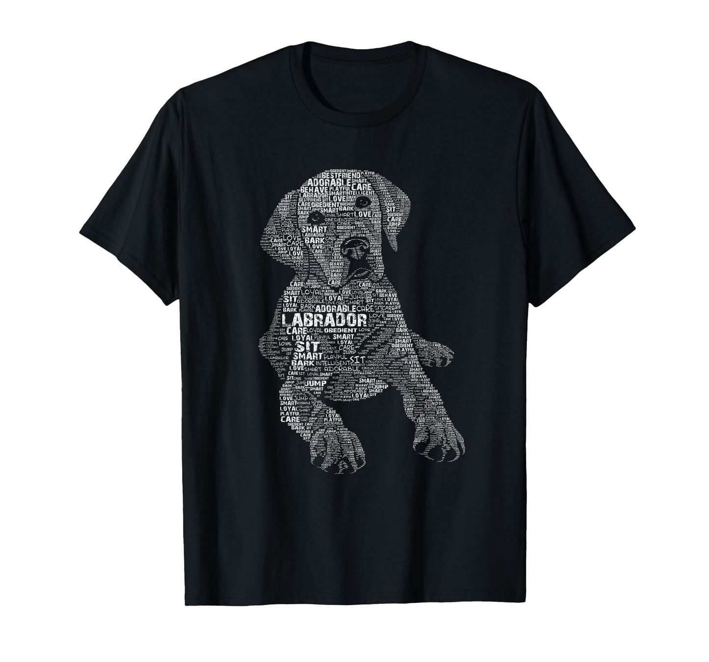 Yellow Chocolate Black Labrador Retriever - Caligram Style T-Shirt