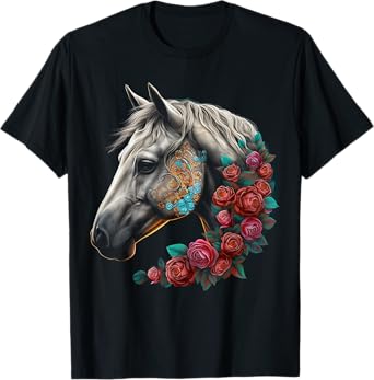 Horse Mandala Flower | Animal Motif Horse T-Shirt