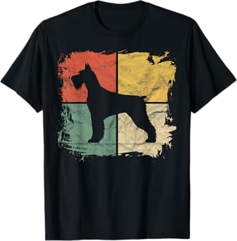 Square Retro Schnauzer Owner Gift Standard Giant Dog Dad Mom T-Shirt