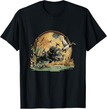 Black Lab Labrador Hunting Ducks Waterfowl T-Shirt