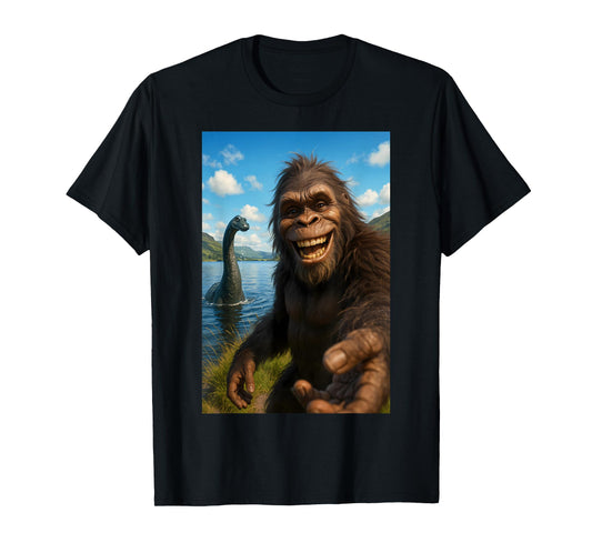 Funny Bigfoot Loch Ness Monster T-Shirt