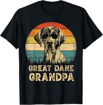 Vintage Great Dane Grandpa Dog Lovers Father's Day T-Shirt