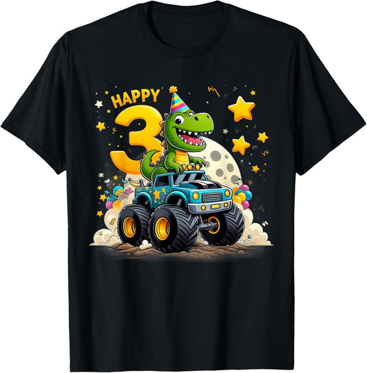 T Rex Dinosaur Monster Truck 3rd Birthday Boys and Girls T-Shirt