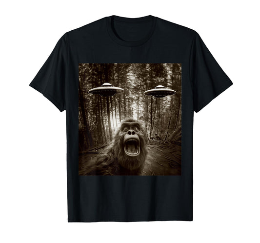 Bigfoot Sasquatch Alien UFO Tee For men women kids Graphic T-Shirt