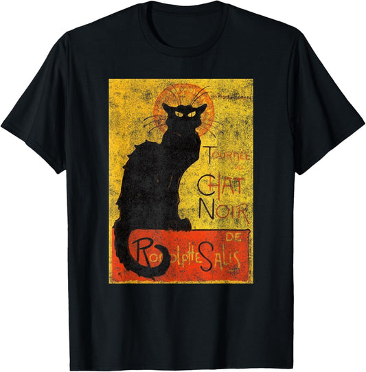 Vintage Tournee du Chat Noir Black Cat Halloween T-Shirt