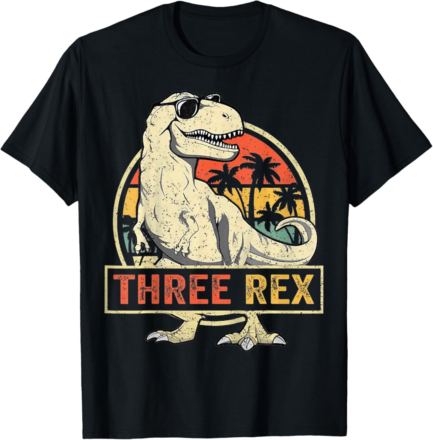 Three Rex 3Rd Birthday Third Dinosaur 3 Year Old T-Shirt