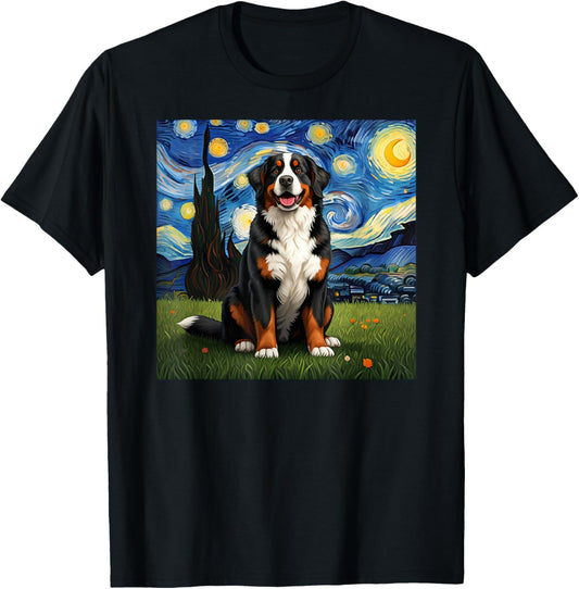 Bernese Mountain Dog Starry Night Dog Lover Gift T-Shirt