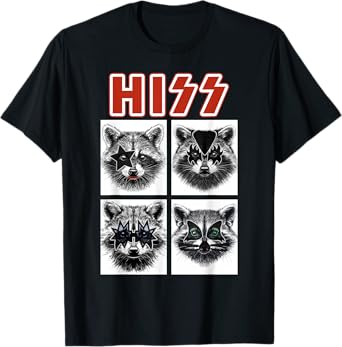 Raccoon Rock Music Band Concert Men Women Kids Funny Raccoon T-Shirt