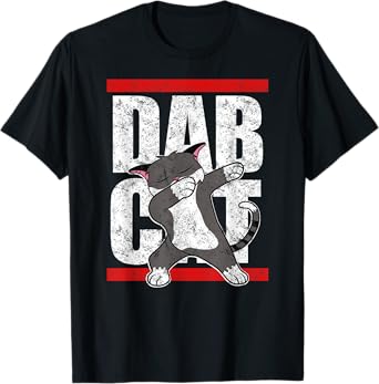 Dabbing Cat Cute Feline Vintage Dab Dance Funny Dab Cat T-Shirt