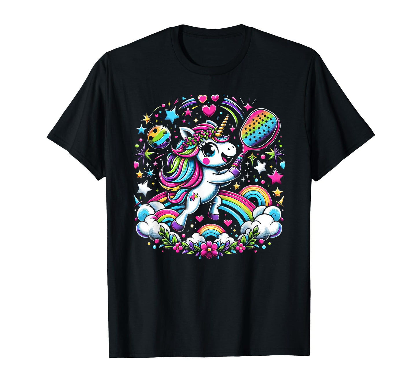 Magical Pickleball Unicorn Rainbow Girls Fancy T-Shirt