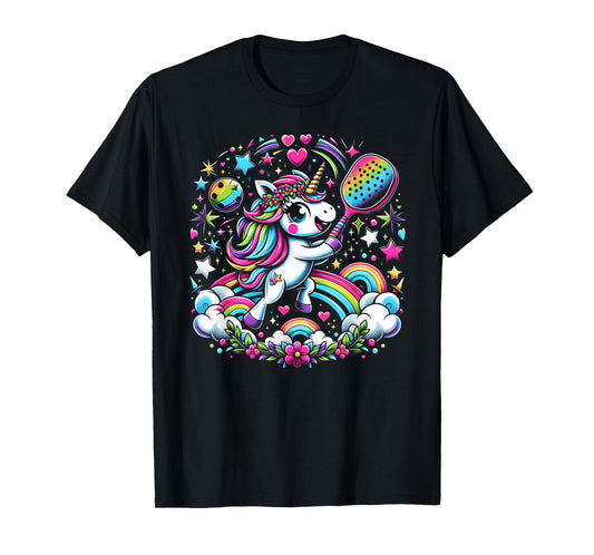 Magical Pickleball Unicorn Rainbow Girls Fancy T-Shirt