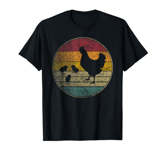 Chicken Shirt Sun Retro Hen Bird Chicks Farm Mom Mommy Gift T-Shirt