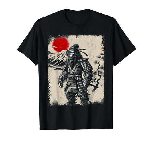 Bigfoot Ninja Art Vintage Japanese Samurai Ukiyo-e Bigfoot T-Shirt