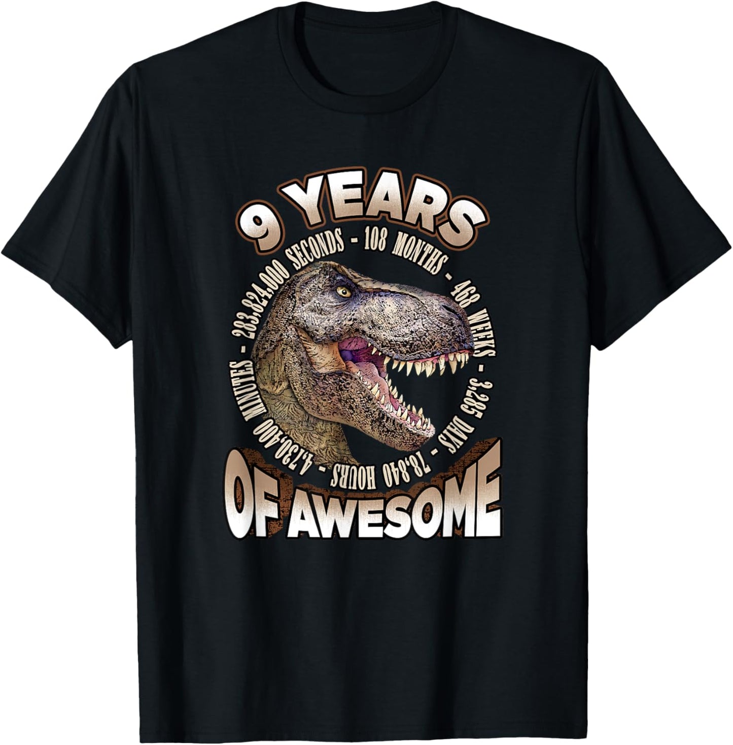 T-rex Dinosaur 9th Birthday Shirt for Awesome 9 Year Old T-Shirt