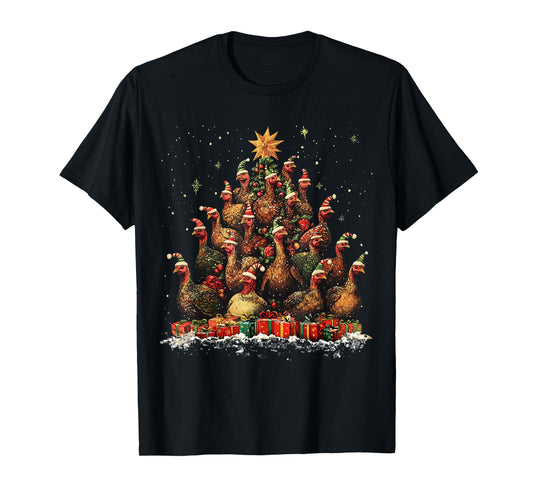 Turkey Christmas Tree Ornament Decor Xmas T-Shirt