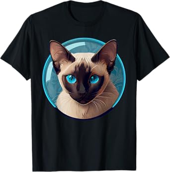 Siamese Cat | Blue-Eyed Siamese Sealing Point Men Women T-Shirt