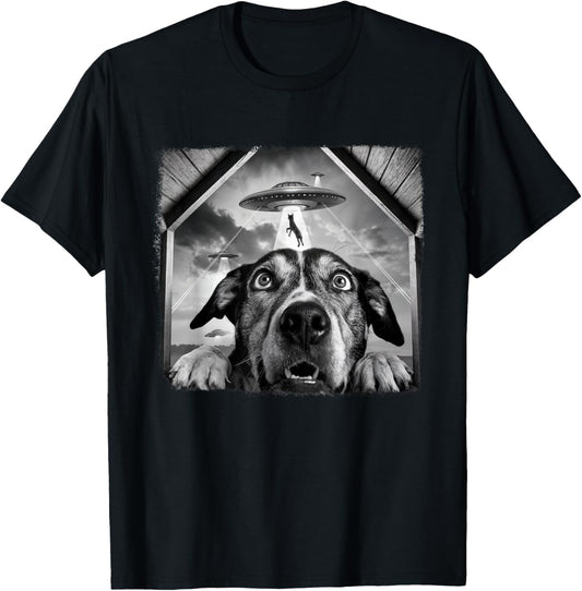 Dog Abducted By Aliens Funny Halloween Ufo Dog Mom Dad T-Shirt