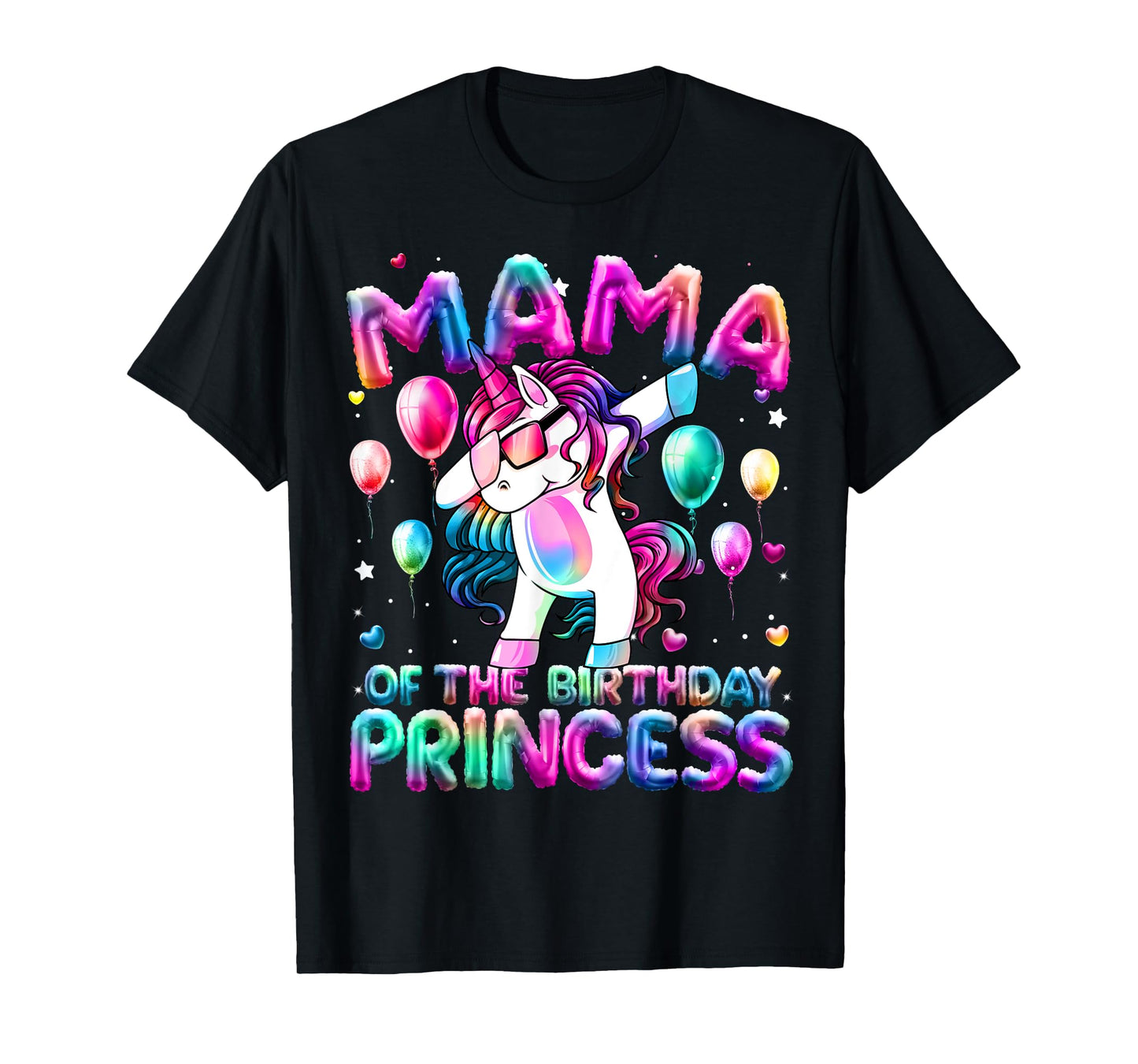 Mama of the Birthday Princess Girl Dabbing Unicorn Mom T-Shirt