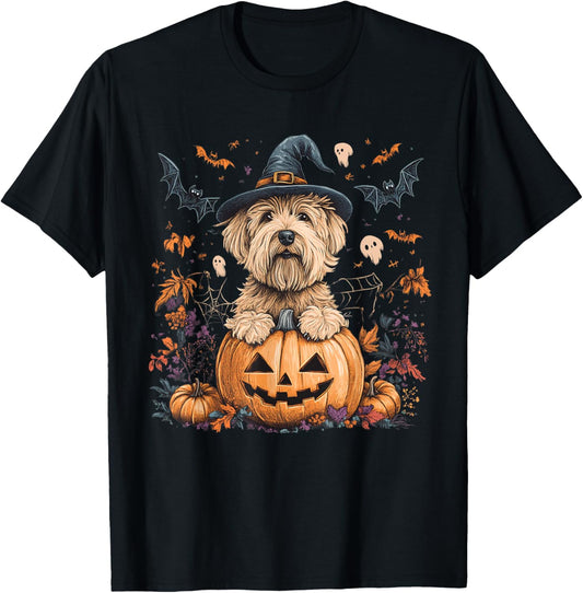 Soft Coated Wheaten Terrier Pumpkin Halloween Thanksgiving T-Shirt