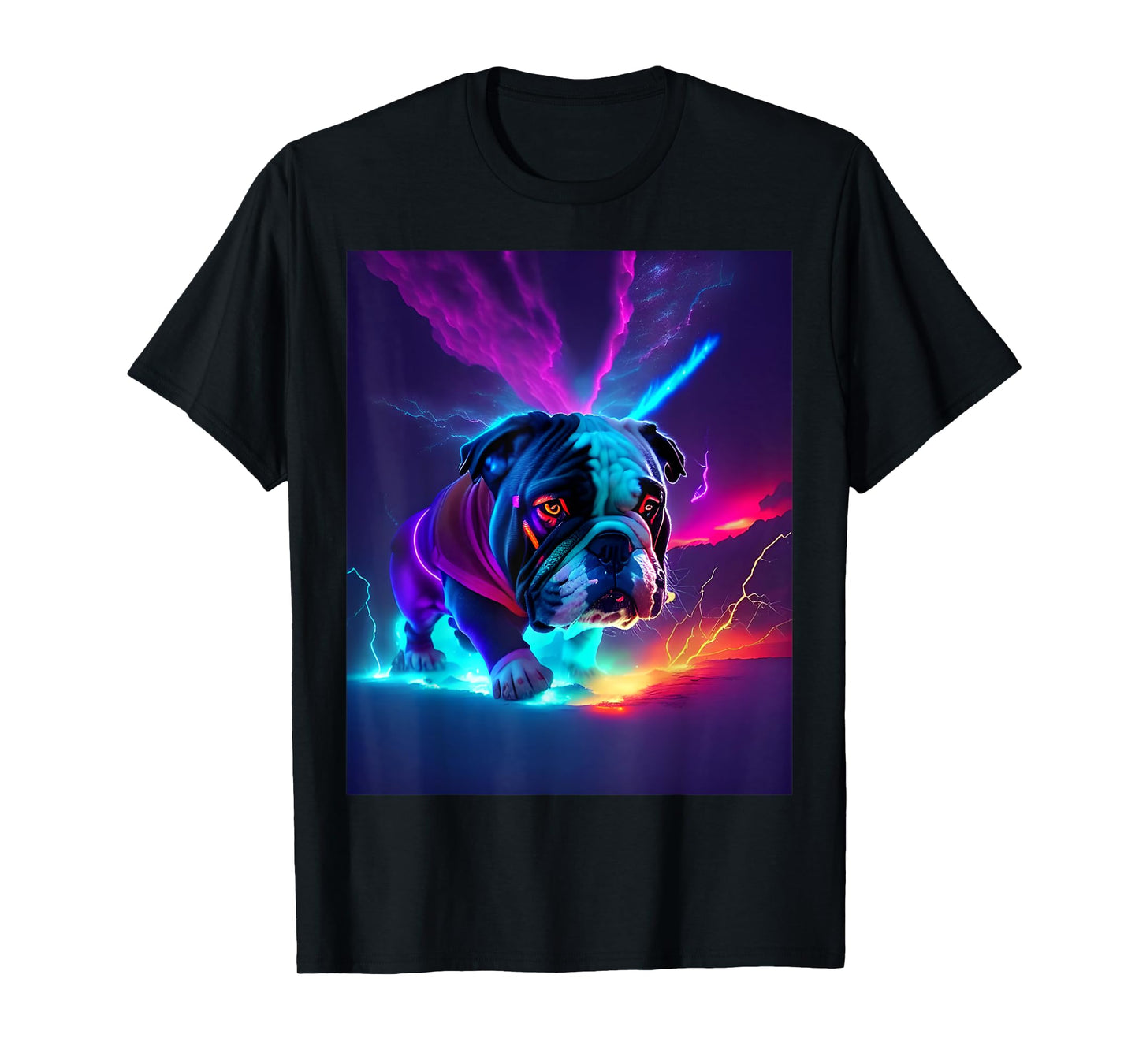 Neon Bulldog T-Shirt for Men Women