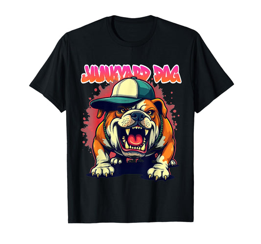 Junkyard Dog Bulldog Hip Hop Urban Streetwear Graffiti T-Shirt