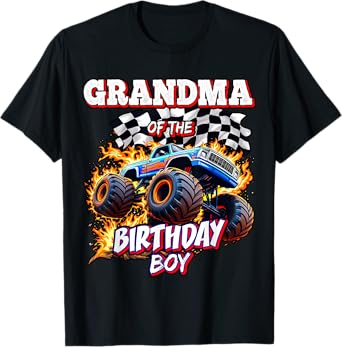 Grandma of the Birthday Boy Monster Truck Birthday Party T-Shirt