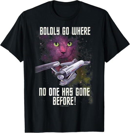 Star Trek Original Series Boldly Go Cat T-Shirt