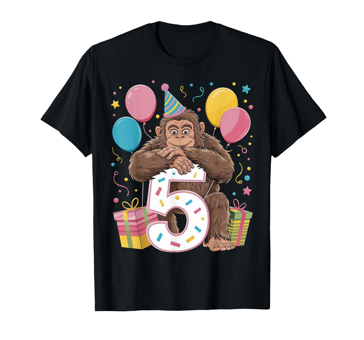 Bigfoot 5th birthday boy girl 5 years old fifth five Bigfoot T-Shirt