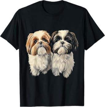 Shih Tzu Dog Motif Pet Artwork Shih Tzu T-Shirt for Men Women Kids