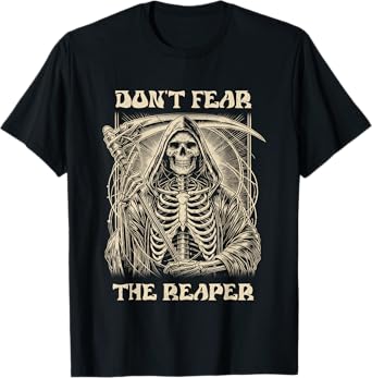 Vintage Retro Dont Fear The Reaper Halloween Graphic T-Shirt