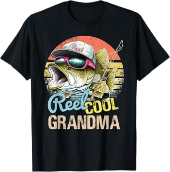 Reel Cool Grandma Funny Fishing Quotes For Uncle Women T-Shirt